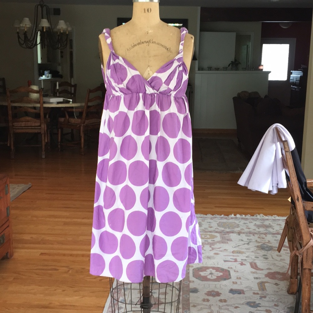 Agnis B. Purple Polka Dot Dress